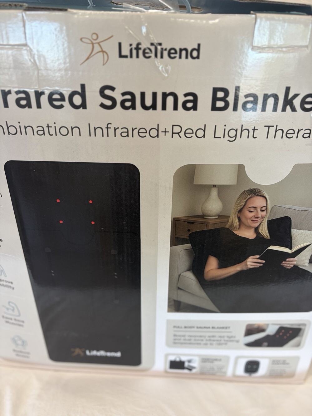 LifeTrend Portable Infrared Sauna Blanket w/ Red Light Therapy, Black